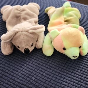NWOT 2 Ty Beanie‎ Babies Sammy The Tie dye Bear Mel The Koala